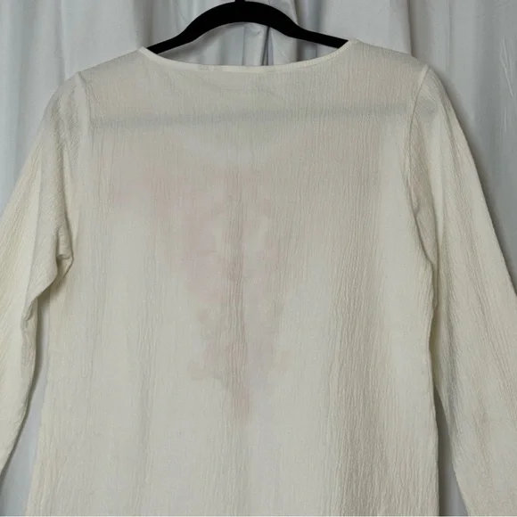 Soft Surroundings Embroidered Tunic Top White Red Pink Size Medium Boho - Picture 9 of 11